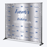 Lofaris Silver Step And Repeat Custom 30th Birthday Backdrop